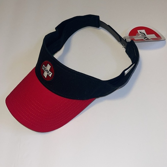 🆕 Bones Bearings Black and Red Snap Back Adjustable Visor Hat - Picture 3 of 7